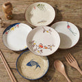 Japanese Hand-Painted Ceramic Small Plate Set | Vintage Dessert & Sushi Dish Set (5 pcs)
