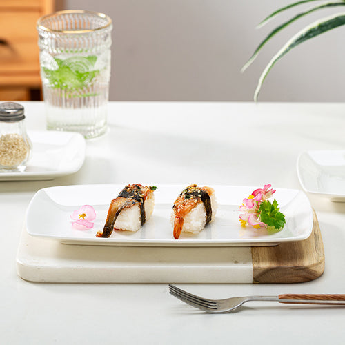 Minimalist Rectangular Sushi Plate | Japanese Porcelain Serving Platter