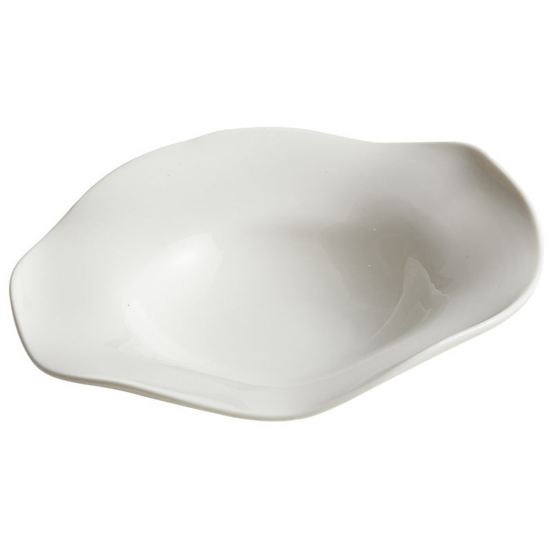 Nordic Minimalist Irregular Ceramic Dinner Plate | Creative Plating Plate for Fine Dining